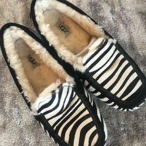 Zebra fur lined UGG Slippers